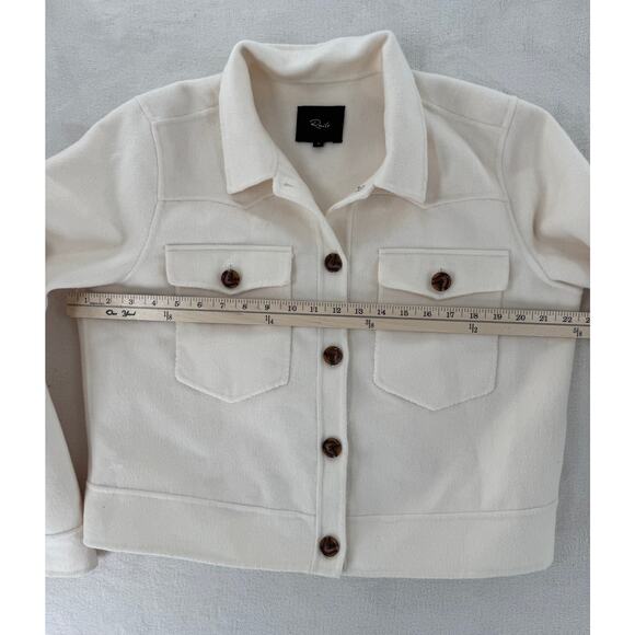 RAILS Womans Jacket Easton Ivory Wool Blend Cream White Cropped Coat Large - Picture 6 of 9